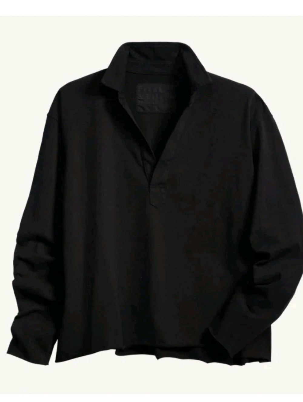 Frank & Eileen Black Popover Henley Tee Lab Top XS NWOT